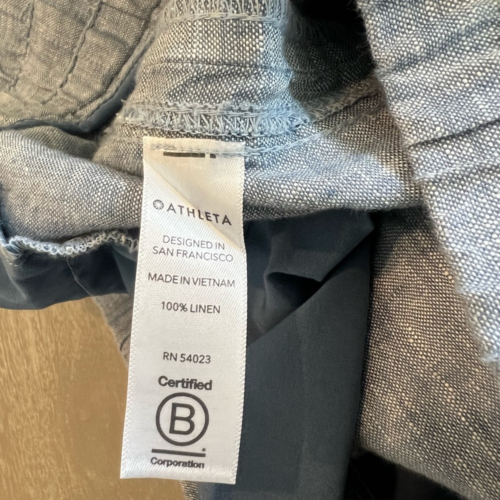 Athleta Light Cabo linen Blue lounge Wide Leg Pants women’s size 4 casual wear - Picture 8 of 11